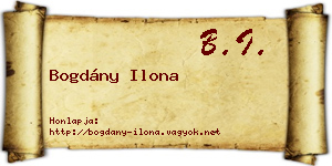 Bogdány Ilona névjegykártya