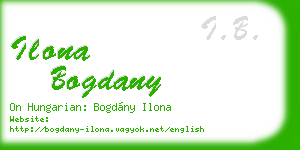 ilona bogdany business card